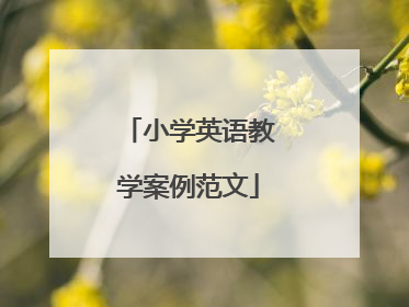 小学英语教学案例范文