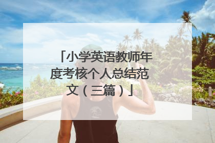 小学英语教师年度考核个人总结范文（三篇）