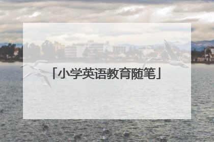 小学英语教育随笔