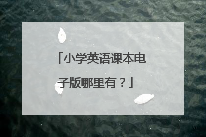 小学英语课本电子版哪里有？