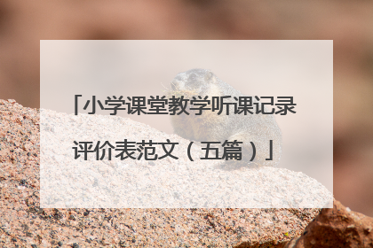 小学课堂教学听课记录评价表范文（五篇）