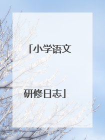 小学语文研修日志