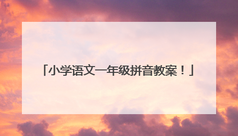 小学语文一年级拼音教案！
