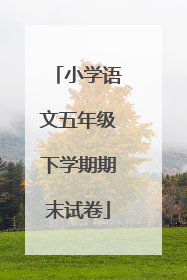 小学语文五年级下学期期末试卷