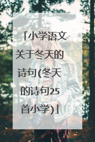 小学语文关于冬天的诗句(冬天的诗句25首小学)