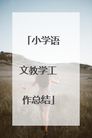 小学语文教学工作总结
