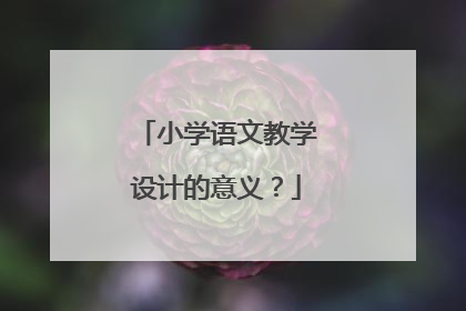 小学语文教学设计的意义？