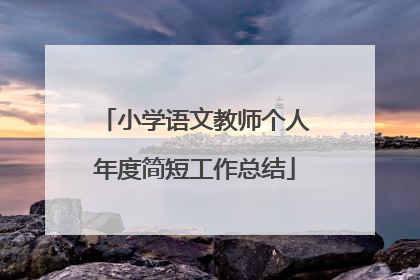 小学语文教师个人年度简短工作总结