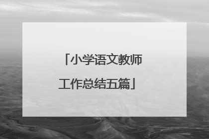 小学语文教师工作总结五篇