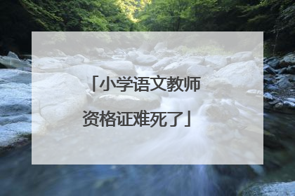 小学语文教师资格证难死了
