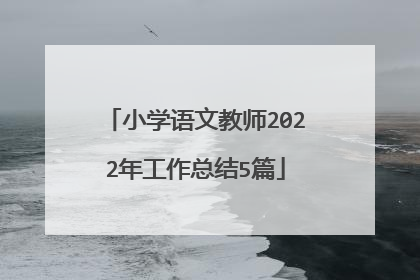 小学语文教师2022年工作总结5篇