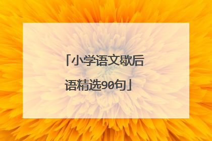小学语文歇后语精选90句