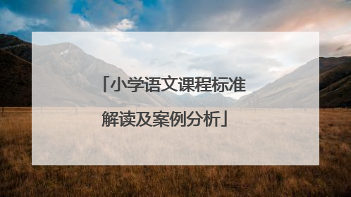 小学语文课程标准解读及案例分析