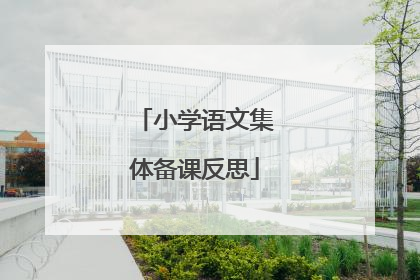 小学语文集体备课反思