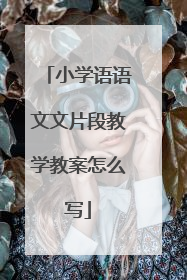 小学语语文文片段教学教案怎么写