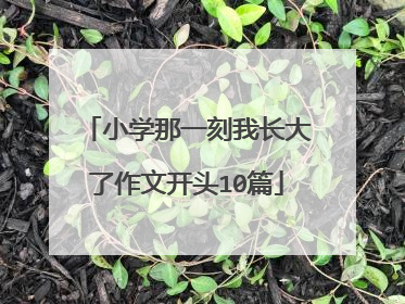 小学那一刻我长大了作文开头10篇