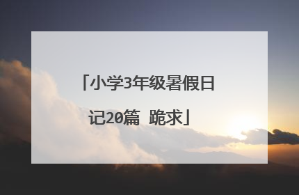 小学3年级暑假日记20篇 跪求