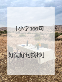 小学100句好词好句摘抄