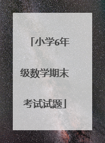 小学6年级数学期末考试试题
