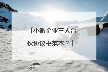 小微企业三人合伙协议书范本?