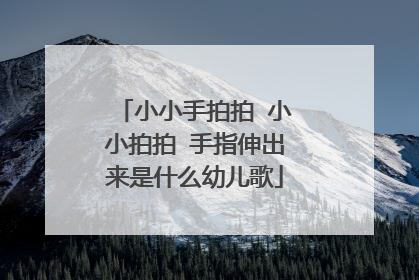 小小手拍拍 小小拍拍 手指伸出来是什么幼儿歌