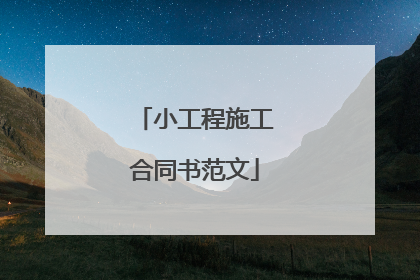 小工程施工合同书范文