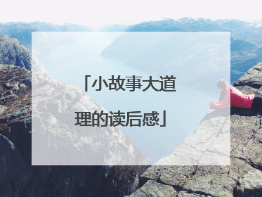 小故事大道理的读后感
