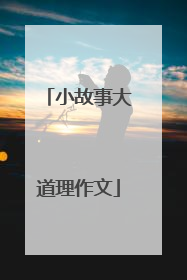 小故事大道理作文