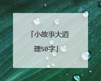 小故事大道理50字