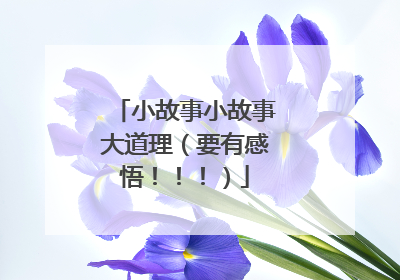 小故事小故事大道理(要有感悟!!!)