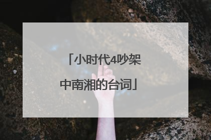 小时代4吵架中南湘的台词