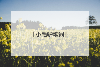 小毛驴歌词