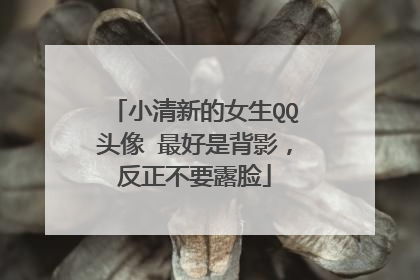 小清新的女生QQ头像 最好是背影，反正不要露脸
