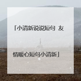 小清新说说短句 友情暖心短句小清新