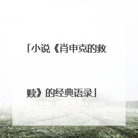 小说《肖申克的救赎》的经典语录