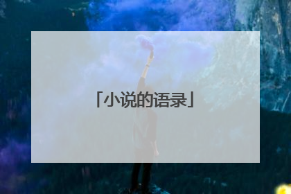 小说的语录