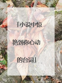 小说中惊艳到你心动的台词