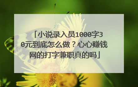 小说录入员1000字30元到底怎么做?心心赚钱网的打字兼职真的吗