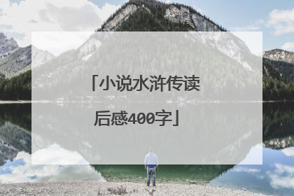 小说水浒传读后感400字
