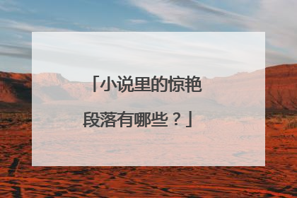 小说里的惊艳段落有哪些?