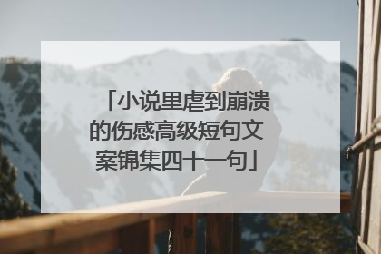 小说里虐到崩溃的伤感高级短句文案锦集四十一句