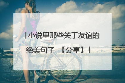 小说里那些关于友谊的绝美句子 【分享】