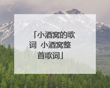 小酒窝的歌词 小酒窝整首歌词