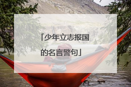 少年立志报国的名言警句