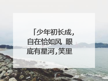 少年初长成,自在恰如风 眼底有星河,笑里有清风谁写的