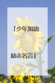 少年加油励志名言