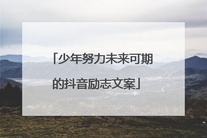 少年努力未来可期的抖音励志文案