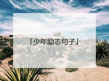 少年励志句子