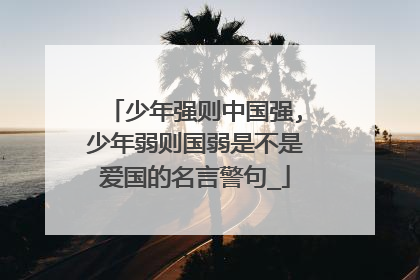 少年强则中国强,少年弱则国弱是不是爱国的名言警句_