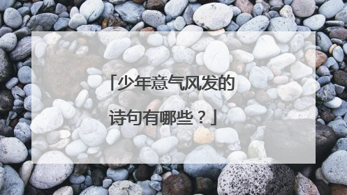 少年意气风发的诗句有哪些？